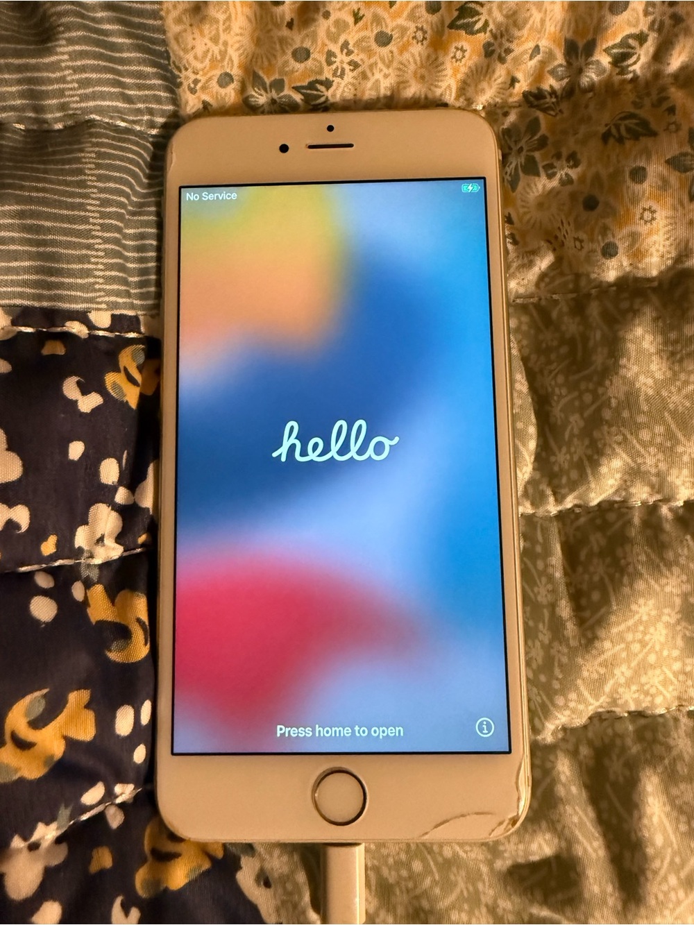 Apple iPhone White Front with Gold Edge